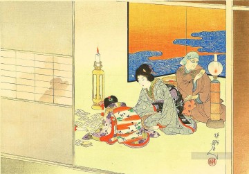 日本 Painting - トランプ福づくし 1901年 豊原周信 日本人